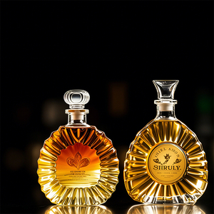 Bouteille en <span class=keywords><strong>verre</strong></span> de luxe personnalisée pour spiritueux, vin, vodka, tequila, <span class=keywords><strong>rhum</strong></span>, whisky, bouchons en caoutchouc pour sérigraphie - Product Image 2