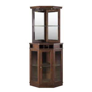Meuble <span class=keywords><strong>bar</strong></span>, mobilier <span class=keywords><strong>de</strong></span> maison, verre, <span class=keywords><strong>bois</strong></span>, <span class=keywords><strong>comptoir</strong></span> moderne avec étagère d'angle, <span class=keywords><strong>bois</strong></span>, haut, café, luxe, salon, rangement à vin - Product Image 2