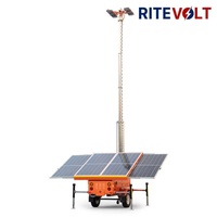 Açık Hava Çalışmaları için 6*100W LED Işıklı Mobil Güneş Enerjili Römork