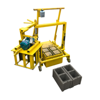 Petite machine manuelle de fabrication de blocs creux QMR2-45 avec moteur pour béton, sable, pierre, ciment, matière première