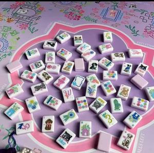 Juego <span class=keywords><strong>de</strong></span> Mahjong Estilo <span class=keywords><strong>Cascanueces</strong></span>, Fichas Rosadas <span class=keywords><strong>de</strong></span> Ballet, Pintadas a Mano, Diseño Americano, Personalizado OEM, Completo - Product Image 1
