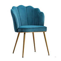 Chaises de salle à manger modernes en velours, chaise de maquillage rembourrée confortable avec pieds dorés pour la maison, l'hôtel, la chambre à coucher, le salon