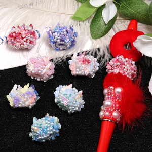 Perles complètes, roses, boule de fleurs, papillons, perles fantaisie, mélange de couleurs, rondes, bricolage, fabrication de bracelets faits à la main, matériaux prêts à être expédiés - Product Image 2