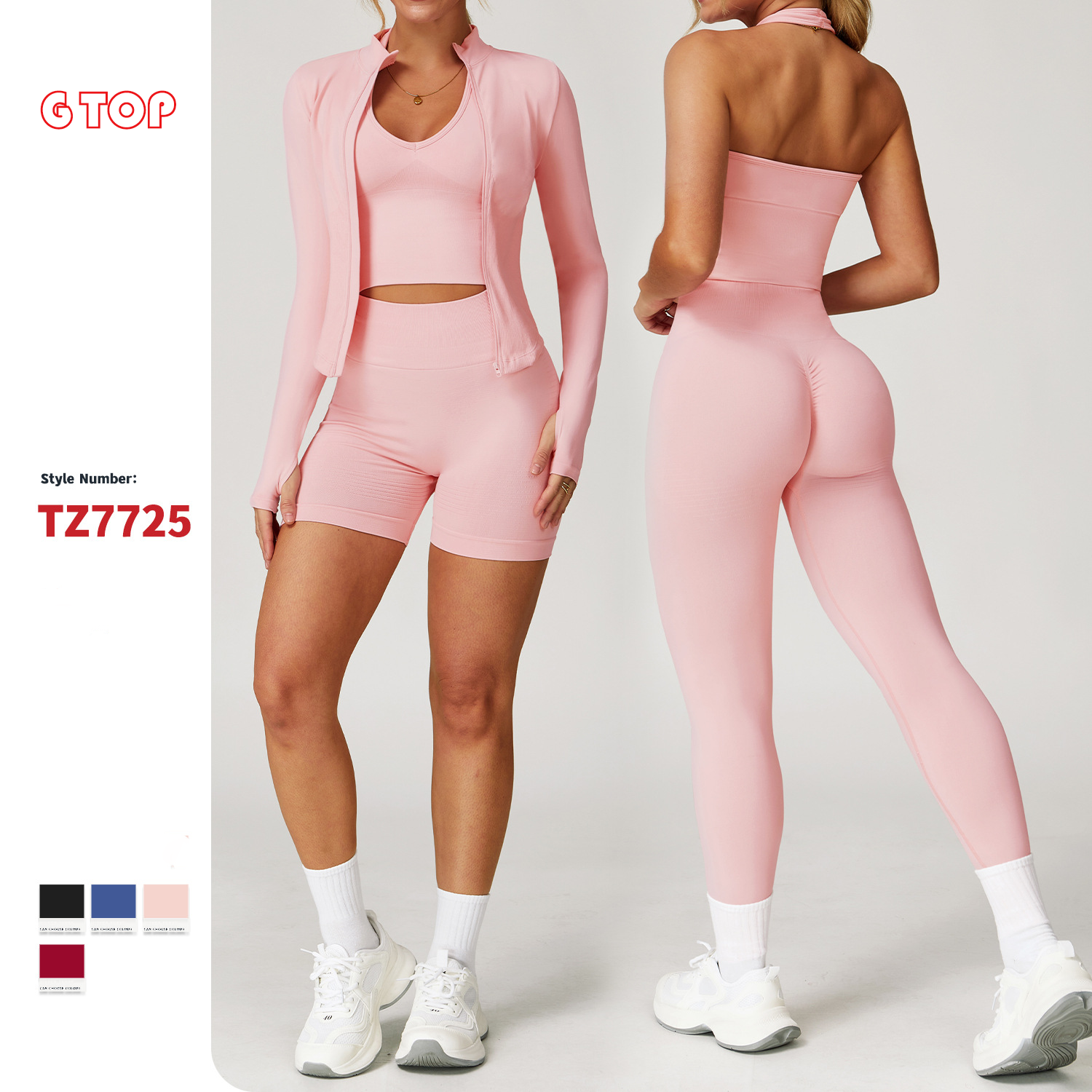 New Women Yoga 6 Pcs Yoga Bra Gym Top Sports Long-sleeved Yoga T-shirt Low-rise Casual Pants Jogging Pants Short Sleeved Dry Top