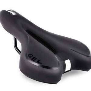 Selle de vélo avec rembourrage en gel, confortable pour vélo ordinaire, unisexe, adultes, noir, rouge, bleu - Product Image 1