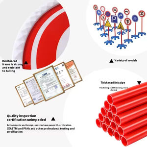 Ensemble <span class=keywords><strong>de</strong></span> jouets éducatifs <span class=keywords><strong>de</strong></span> <span class=keywords><strong>signalisation</strong></span> routière en plastique pour la maternelle, équipement d'entraînement sensoriel aux avertissements <span class=keywords><strong>de</strong></span> circulation, unisexe - Product Image 3