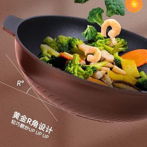 Poêle antiadhésive Romani 32 cm en pierre Maifan, compatible induction, ustensile de cuisson rond avec spatule en bois et éponge - Product Image 3