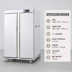 ตู้เก็บอาหารอุ่นแบบมีประตูคู่ 220V 5.24kW 22 ชั้น สำหรับโรงแรม ร้านอาหาร และครัวจัดเลี้ยง - Product Image 2