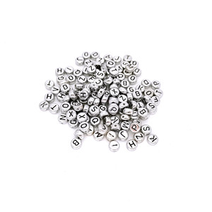 도매 4*7mm 어린이 DIY 편지 알파벳 비즈 아크릴 비즈 우정 팔찌 열쇠 고리 액세서리 비즈 - Product Image 2