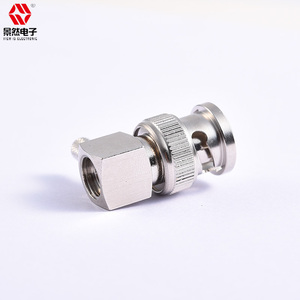 Chất lượng cao <span class=keywords><strong>4GHz</strong></span> 50ohm góc bên phải nam <span class=keywords><strong>BNC</strong></span> RF nối Brass Nickel mạ PC Đồng video giám sát crimped RG58 cáp" - Product Image 2