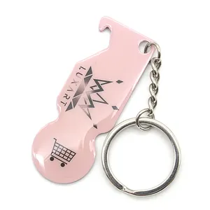 Crown Design Pink Keychain Beauty and Nails Keyring Europe Shopping Cart Token Release Keychain