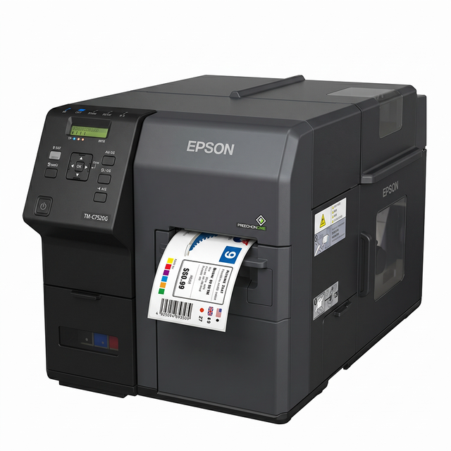 E-pson TM-C7500 TM-C7520G 8 Inch A4 Paper Color Label Printer Industrial High Speed Full Color Inkjet Printer Durable Rugged