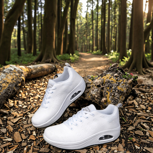 Ladies' Lightweight Breathable Sports <b>Shoes</b> <b>Soft</b>-Sole Non-Slip Durable PU Air Cushion Sole Spring Autumn Casual Walking Fabric - Product Image 2