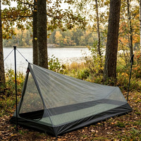 Tente de trekking en maille légère pour une personne, abri extérieur respirant et anti-insectes pour le camping, la randonnée et le tourisme à moto