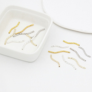 Tube courbé en forme de S en cuivre pur plaqué or véritable 14K/18K, pour connexion de bracelet, DIY, couleur inaltérable - Product Image 3