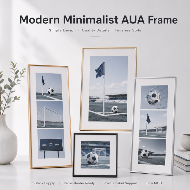 Modern Aluminum Alloy Square Frame Custom Black/Gold/Silver Lightweight Durable Wall Mounted Photo Frame Home Decor