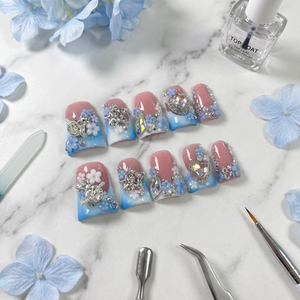 เล็บปลอมทรงเป็ด Y2K งานแฮนด์เมด ขายดี ทรงกว้างพิเศษ อะคริลิค สำหรับงานปาร์ตี้และขายส่ง คุณภาพพรีเมียม 24 ชิ้น - Product Image 1