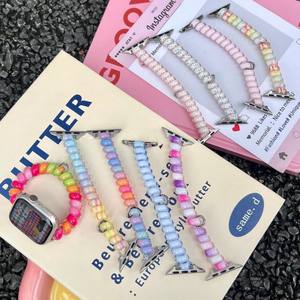 Bracelet IVANHOE arc-en-ciel dégradé pour Apple Watch, bracelet élastique souple pour <span class=keywords><strong>iWatch</strong></span> 11 10 9 8 SE, 42 49 46 45 41 44 mm - Product Image 3