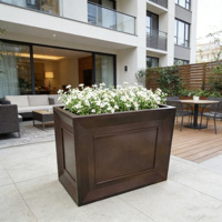 Jardinières carrées grandes et durables en acier galvanisé avec revêtement en poudre, résistantes à la poussière, pour l'intérieur et l'extérieur, pour plantes d'intérieur