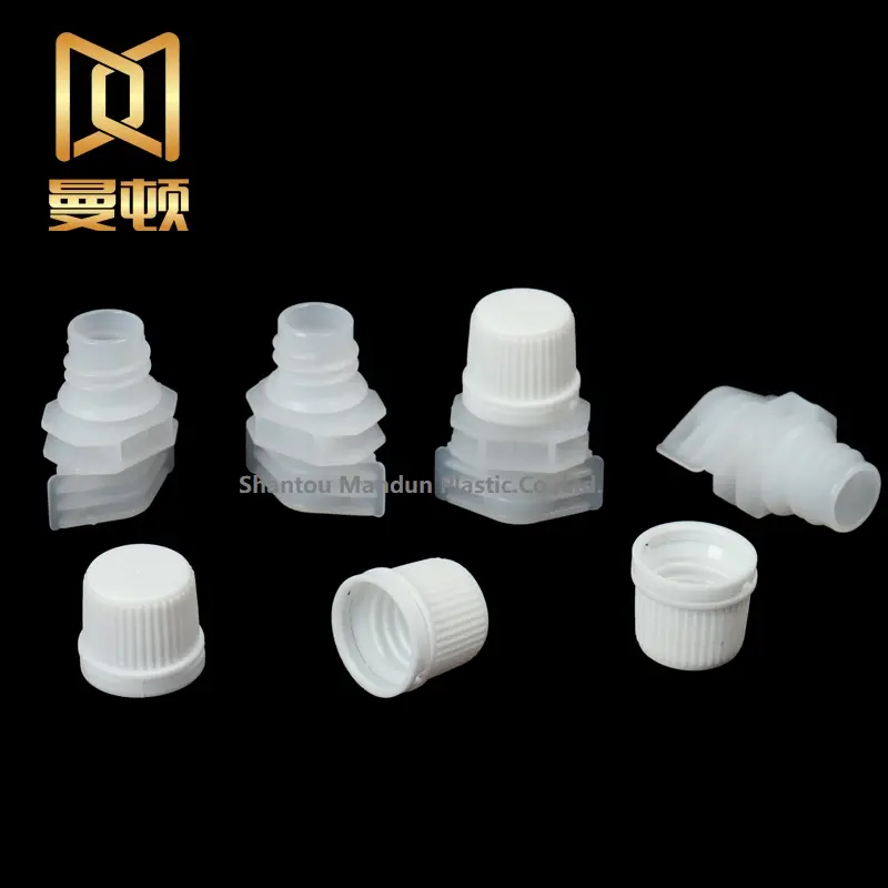 Tubes en plastique 8mm seul écart de remplissage automatique en plastique bec et chapeau pour la poche de jus Doypack Buse Bouchon de bec en plastique casquette