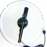 Nuevo Mini Ventilador Holográfico 3D LED Divertido y Moderno de 11 cm, Equipo de Publicidad de Escritorio USB con Sistema de Audio