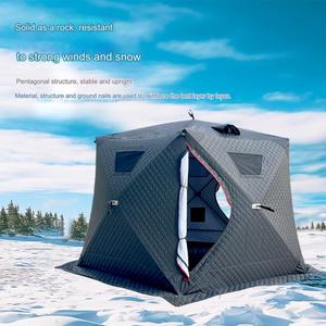 Tente de cheminée stratifiée épaissie d'extérieur d'hiver sans construction tente hexagonale à ouverture rapide tente de pêche chaude et résistante au froid - Product Image 4