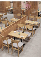 Banquette en bois rembourrée en cuir matelassé résistant à l'humidité, table à dîner en bois, cloison de séparation, mobilier pour restaurant de thé