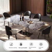 Table à manger rectangulaire en pierre, fabriquée en Chine, pour restaurant, mobilier de salle à manger