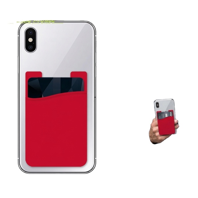 Newest Style Mobile Card Holder Wholesale Fashionable Soft Silicone Smart Cell Phone Wallet case With 3M Sticker