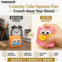 Jouet Squishy TONGXIN en argile, cube croustillant viral, jouet anti-stress, jouets à presser en vrac, jouets Squishy de voyage