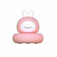 Veilleuse décorative LED rechargeable en silicone ABS en forme d'animal mignon, à commande vocale, chargement USB, idéale pour la période post-partum