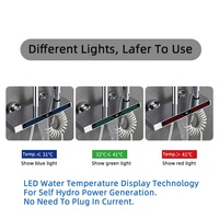 Ensemble de douche thermostatique à quatre fonctions LED noir à effet pluie populaire équipement de salle de bain en laiton à poignée unique Jet Soft