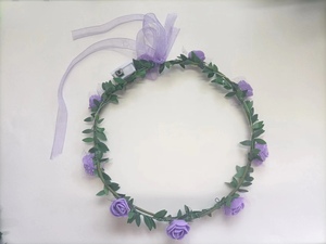 Allumez <span class=keywords><strong>Mousse</strong></span> Fleur Couronne Guirlande Fée Led Violet Ruban Bandeau De Mariage Anniversaire Concert Rave Fête Carnaval Atmosphère Prop - Product Image 6