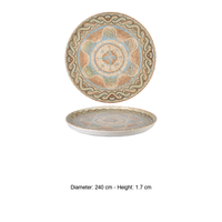 Assiette plate Celest avec rebord Ø 24 cm H 1,7 cm Empilable Porcelaine fine Impression numérique Rinart
