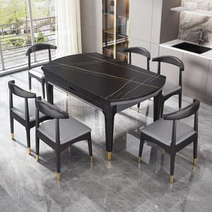 Ensemble de meubles de salle <span class=keywords><strong>à</strong></span> manger de style nordique, en bois massif et extensible, <span class=keywords><strong>table</strong></span> avec chaises, bon marché, 2 pièces - Product Image 3