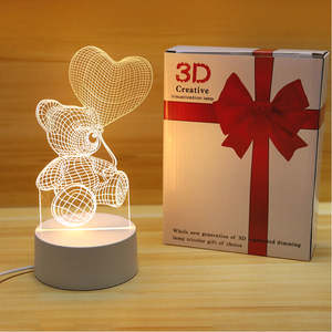 Moderne 3D Mini Veilleuse Personnalisé Dessin Animé Photo Cadeau Chambre Décoratif USB 5V LED Chaud Acrylique Dimmable Interrupteur Contrôle <span class=keywords><strong>Illusion</strong></span> - Product Image 3