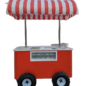 Chariot à crème glacée chariots à crème glacée/chariot mobile réfrigérateur extérieur vitrine de congélation avec des casseroles en conteneur - Product Image 1