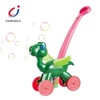 Yaz plastik sabun su balonu makinesi oyuncak açık el itme yürüteç baloncuk oyuncakları makinesi dinozor kabarcıklar çocuklar için