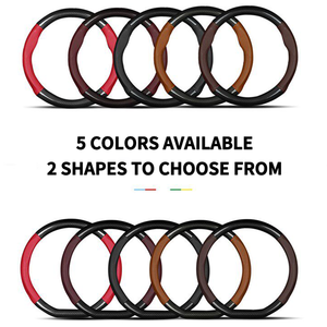 Housse de <span class=keywords><strong>volant</strong></span> en fibre de carbone brillante à 4 segments, garniture en <span class=keywords><strong>cuir</strong></span> perforé, antidérapante, respirante, protection sportive pour <span class=keywords><strong>volant</strong></span> de voiture - Product Image 2