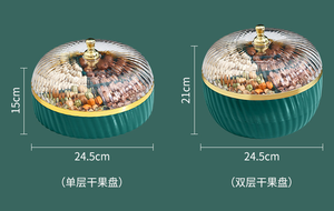 Stockage de luxe nordique boîte de fruits secs nouvel an en gros petite assiette de fruits pour salon noix melon graines Snack couvercles accessoires - Product Image 6