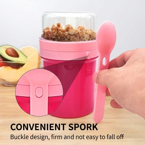 Vaso Portátil <span class=keywords><strong>de</strong></span> Doble Capa para Desayuno, Sellado, para Avena, Batidos, Yogur, con Utensilios para Beber Directo, Reductor <span class=keywords><strong>de</strong></span> Grasa - Product Image 3