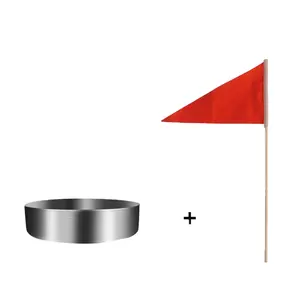 1cm 2cm hoch Edelstahl Golf Putting Cup Loch, Practice Green Cup,Golf Loch mit Flagge Golfplatz