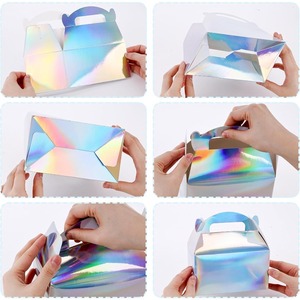 Caja de pared con diseño de montaña holográfica arcoíris, para refrigerios infantiles, dulces, juguetes, se puede personalizar según las necesidades - Product Image 4