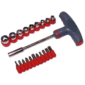 ซ็อกเก็ต 'T' 22ชิ้นและที่ยึดบิตสำหรับหมุนเครื่องมือ - Product Image 1