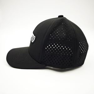 Casquettes Snapback de Luxe Hip Hop Unisexe Personnalisées en Gros à 6 Panneaux avec Logo Dobby Dot et Bord Plat, Perforées par Découpe Laser - Product Image 4