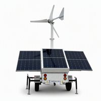Remolque de Energía Móvil Híbrido Eólico Solar, Turbina de 1kW, Panel Solar de 2kW, Batería LFP, Sistema de Almacenamiento de Energía Fuera de la Red GW Mobile 1210