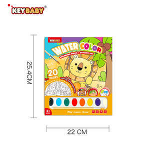 Ensemble de livres de coloriage à l'aquarelle pour tout-petits, thèmes mignons avec des peintures solides vibrantes et des autocollants, jouet artistique créatif de voyage pour garçons et filles - Product Image 6