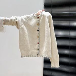 Dalang Sweater Factory Women's <b>Thick</b> Knitted <b>Cardigan</b> Autumn Winter 2025 Relaxed Loose Fit Anti Pilling Wave Design - Product Image 1