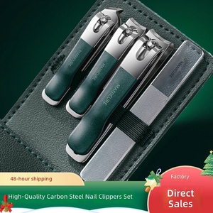 Kit de manucure et pédicure portable en acier inoxydable avec coupe-ongles à lame courbée et ouverture large, et étui pour le soin des doigts et des orteils - Product Image 3
