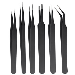 Pinzas al por mayor, pinzas de acero inoxidable ESD/ST para reparación electrónica, pinzas para recoger plumas de nido de pájaro, pinzas para pestañas postizas - Product Image 4